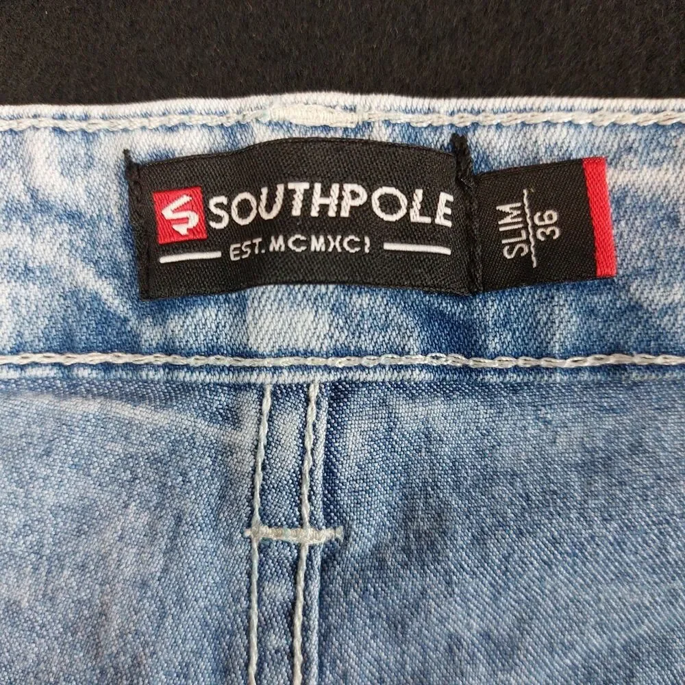 Southpole Slim Fit Jean Shorts Size 36 (Fit 37x11) Acid Wash